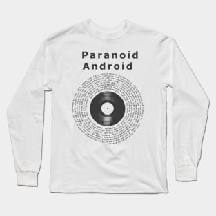 Paranoid Android / Song Lyrics Vinyl Style Long Sleeve T-Shirt